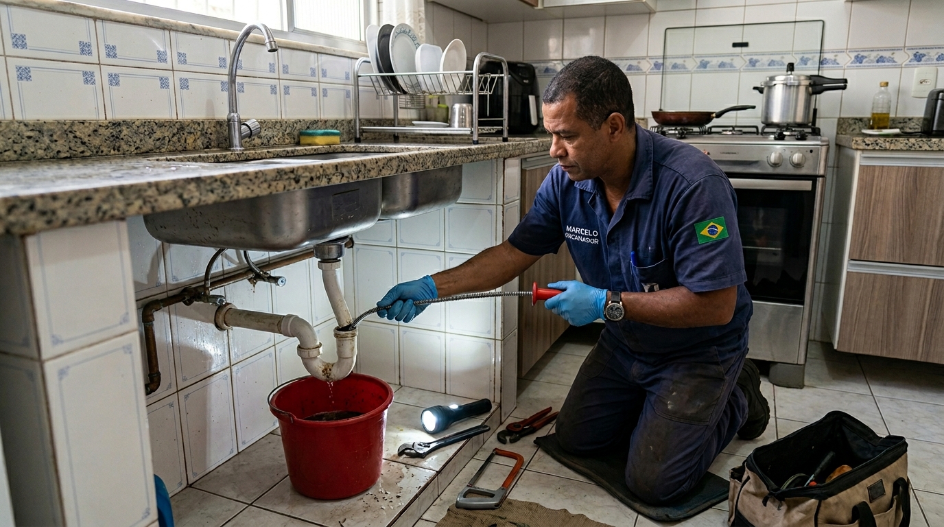 Desentupimento de canos com equipamento em Belém‑PA