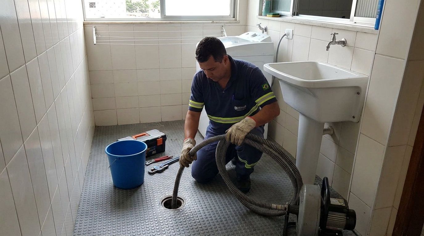 Desentupimento de ralo residencial em Ipatinga‑MG
