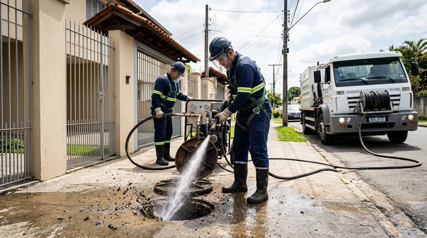Hidrojateamento de tubulação sem quebra-quebra em Ipatinga‑MG
