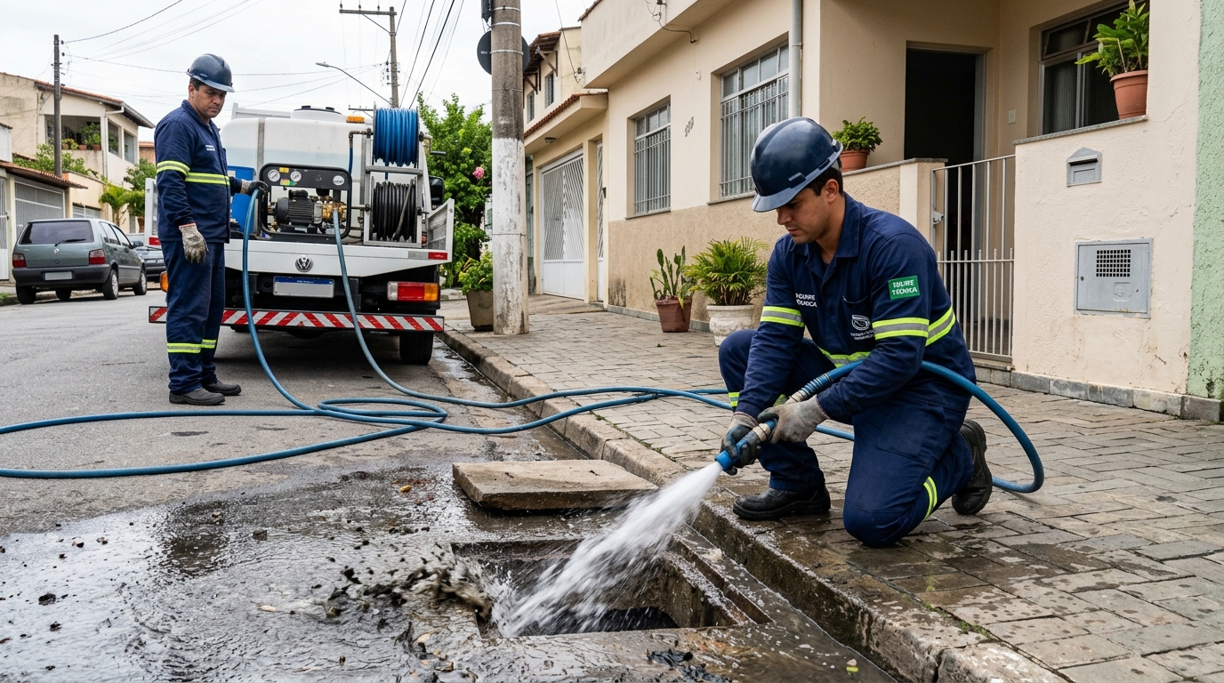 Hidrojateamento de tubulação em Ipatinga‑MG