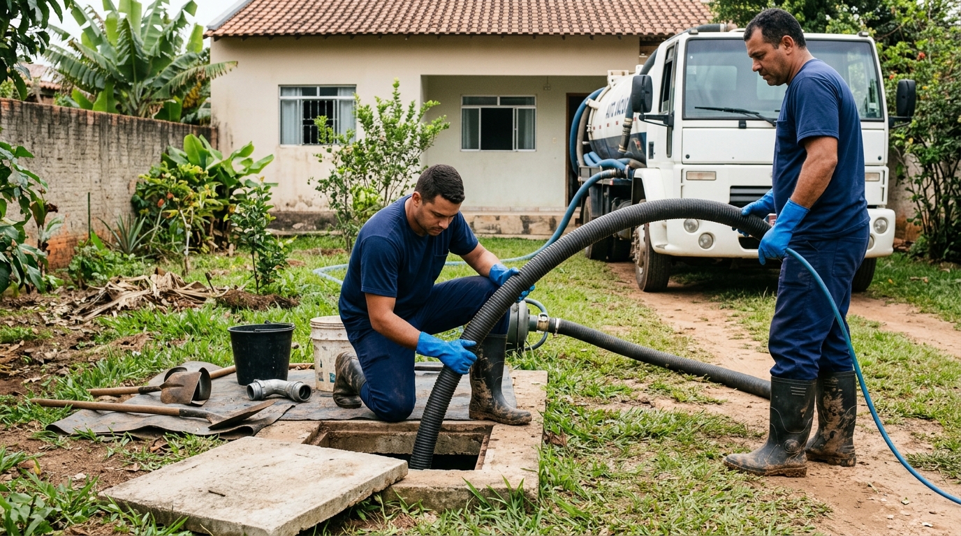 Desentupimento de fossa com equipamento em Macapá‑AP