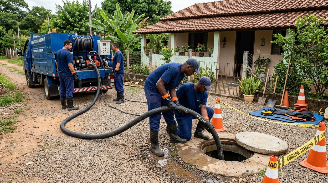 Equipe de desentupimento de fossa em Macapá‑AP